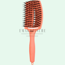 Olivia Garden Плоска голяма масажна четка за коса със смесен косъм Hairbrush Fingerbrush Combo Large - Coral