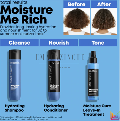 Matrix Total Results Хидратиращ шампоан с глицерин за суха коса 300/1000 мл. Moisture Me Rich Shampoo for Hydrating Dry Hair