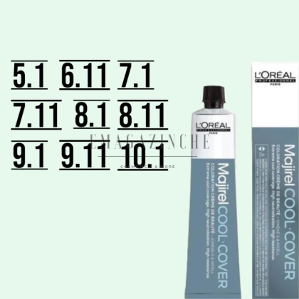 L'Oréal Professionnel Majirel Permanent cream color Cool Cover - Ash tones 50 ml.