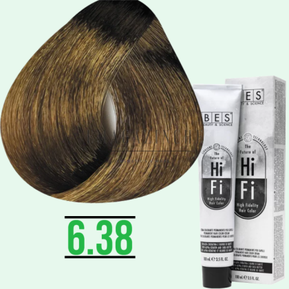 Bes Професионална боя за коса руси,пепеляви, табакови тонове 100 мл. Bes HI-FI hair color Dorato, Tabacco /Cr