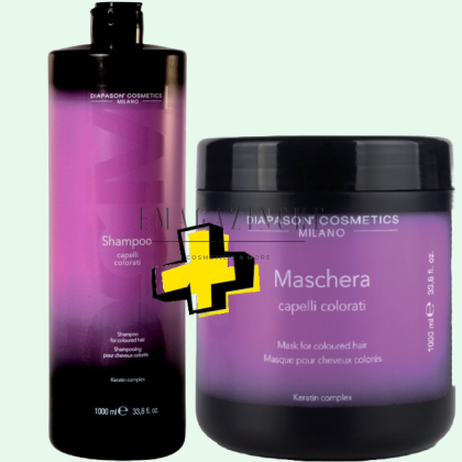  Diapason Cosmetics DCM Balancing after color shampoo & Mask for Coloured Hair 1000+1000  ml.ml.
