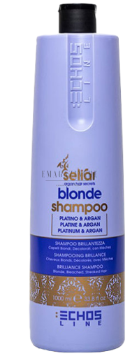 Echos Line Шампоан за блясък за руси, обезцветени коси с платина и арган 350/1000 мл. Seliar Blonde Shampoo