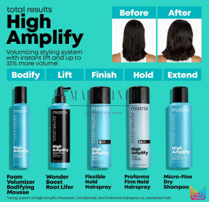 Matrix Лак за цялостен обем и блясък със силна фиксация 400 мл. Total Results High Amplify Flexible Hold Hairspray