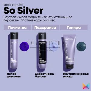 Matrix Неутрализиращ жълти отенъци шампоан за руса и сива коса 300 мл. Total Results So Silver Purple  Shampoo