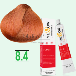 Yellow Професионална боя за коса с алое вера и пшеничен зародиш - Червени/медни нюанси100 мл Alfaparf Yellow Hair Coloring Cream
