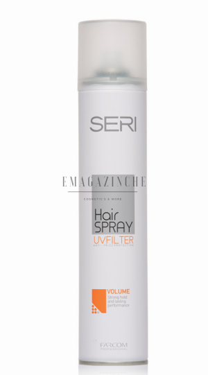 Seri Cosmetics Професионален лак за коса със силна фиксация и UV филтър 400 мл. Seri Hair Spray  Volume
