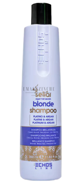 Echos Line Шампоан за блясък за руси, обезцветени коси с платина и арган 350/1000 мл. Seliar Blonde Shampoo