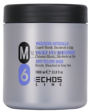 Echos Line Маска против жълтеене за руси,обезцветени и сиви коси 500/1000 мл. 6 No Yellow M6 Anti-Yellow mask
